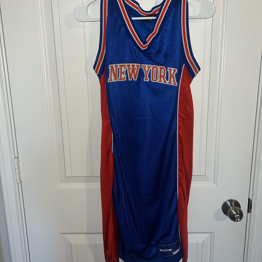 Blue and Red New York Basketball Jersey